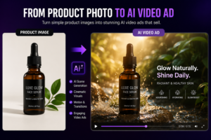 Product image transformed into an AI video ad